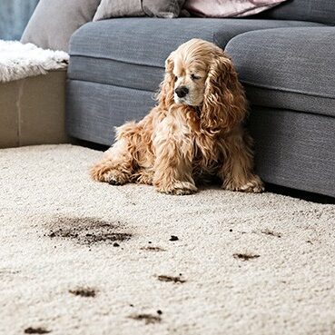 Funny dog and its dirty trails on carpet | Carpet Town